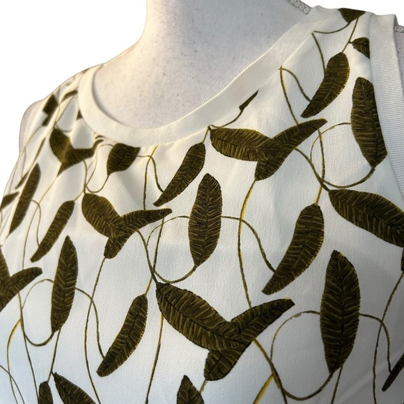 Brooks Brothers Crewneck Sleeveless Botanical Leaf Print Tank Top Women’s SZ 6 - Picture 3 of 8